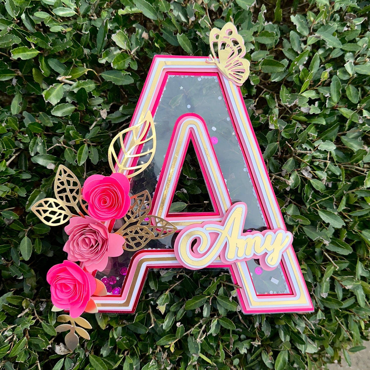 Custom Pink Letter Topper