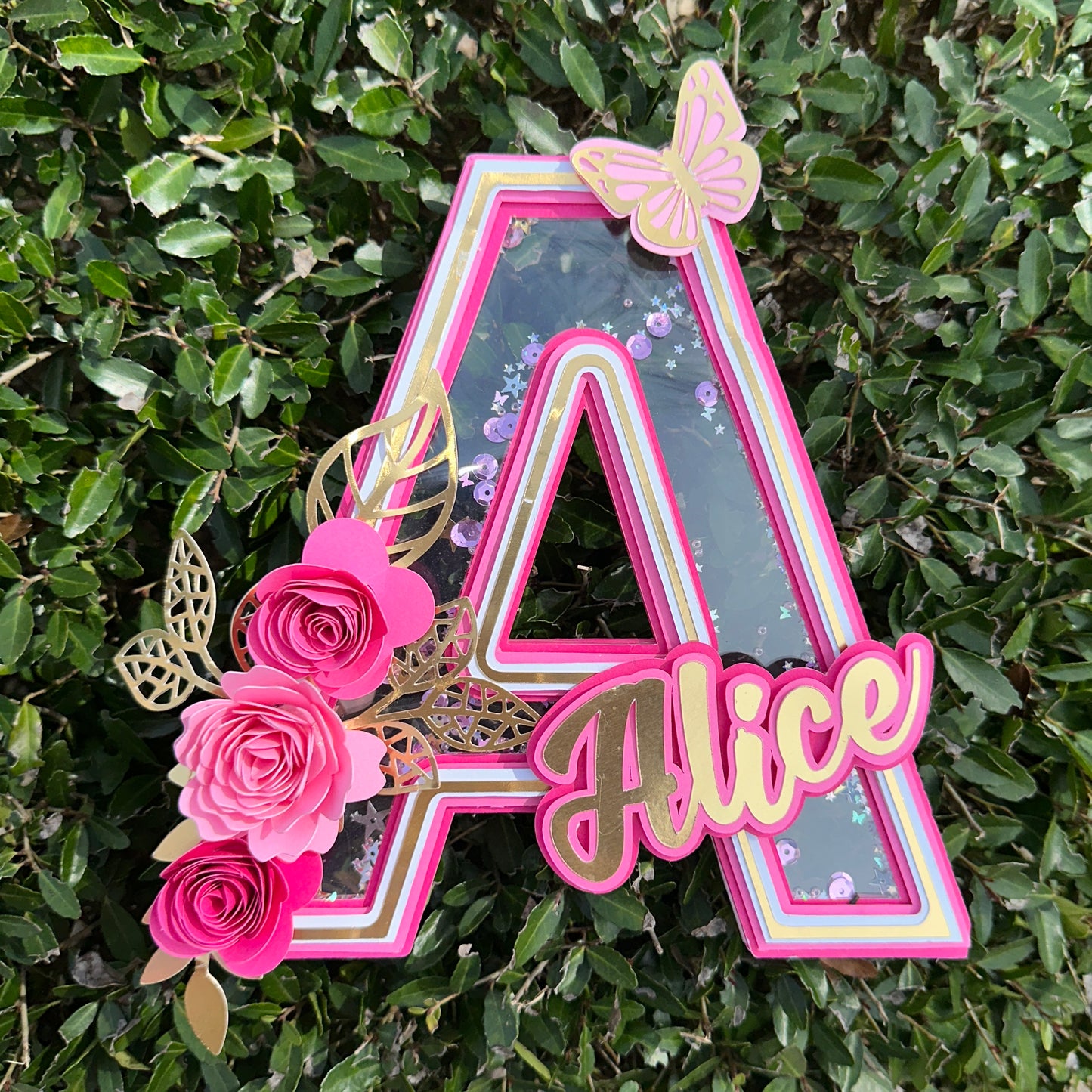 Custom Pink Letter Topper